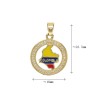 Enamel Round Round Shape Coin Shape Circle Venezuela Map Jewelry Gold Plated Copper Metal Pendant