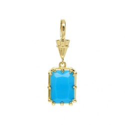  Square Geometric Rectangle Jewelry Gold Plated Copper Cubic Zirconia Metal Pendant