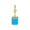  Square Geometric Rectangle Jewelry Gold Plated Copper Cubic Zirconia Metal Pendant