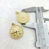  Round Round Shape Coin Shape Circle Cross Crisscross Jewelry Jesus Christian Gold Plated Copper Metal Cubic Zirconia Pendant