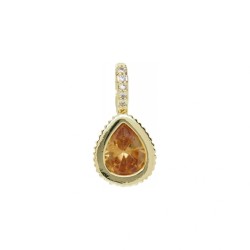  Water Drop Drop Shape Teardrop Jewelry Gold Plated Copper Cubic Zirconia Metal Pendant