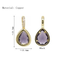  Water Drop Drop Shape Teardrop Jewelry Gold Plated Copper Cubic Zirconia Metal Pendant