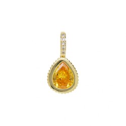  Water Drop Drop Shape Teardrop Jewelry Gold Plated Copper Cubic Zirconia Metal Pendant