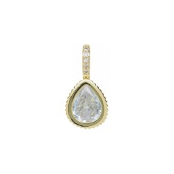 Water Drop Drop Shape Teardrop Jewelry Gold Plated Copper Cubic Zirconia Metal Pendant