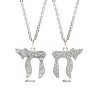 18x2inch Chains Necklaces Jewish Kabbalah Religious Alphabet Hebrew Chai Silver Plated Necklace Jewelry For Women