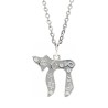 18x2inch Chains Necklaces Jewish Kabbalah Religious Alphabet Hebrew Chai Silver Plated Necklace Jewelry For Women