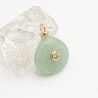Approx 15.5x20.9mm Drop Shape Teardrop Pendant Aventurine Cubic Zirconia Gold Plated Invisible Setting Charms Jewelry