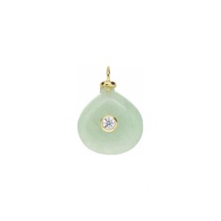 Approx 15.5x20.9mm Drop Shape Teardrop Pendant Aventurine Cubic Zirconia Gold Plated Invisible Setting Charms Jewelry