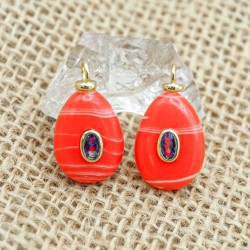 Approx 12.9x23mm Drop Shape Teardrop Cubic Zirconia Synthetic Turquoise Stone Pendant Invisible Setting Gold Plated Charms
