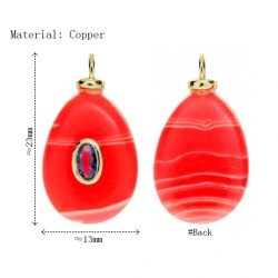 Approx 12.9x23mm Drop Shape Teardrop Cubic Zirconia Synthetic Turquoise Stone Pendant Invisible Setting Gold Plated Charms