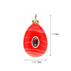 Approx 12.9x23mm Drop Shape Teardrop Cubic Zirconia Synthetic Turquoise Stone Pendant Invisible Setting Gold Plated Charms