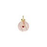 Approx 9.8x14.7mm Cubic Zirconia Stawberry Quartz Crystal Circle Round Coin Shape Invisible Setting Pendant Charms