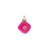Approx 10.9x15.6mm Jade Cubic Zirconia Invisible Setting Hot Pink Pendant Square Gold Plated Charms Special Gift Jewelry