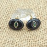 Approx 17.9x18.2mm Black Turkish Religious Evil Eye Cubic Zirconia Agate Onyx Islam Invisible Setting Pendant Charms