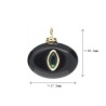 Approx 17.9x18.2mm Black Turkish Religious Evil Eye Cubic Zirconia Agate Onyx Islam Invisible Setting Pendant Charms