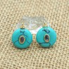 Approx 15.7x20.5mm Stone Cubic Zirconia Invisible Setting Pendant Circle Oval Round Coin Shape Gold Plated Charms