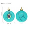 Approx 15.7x20.5mm Stone Cubic Zirconia Invisible Setting Pendant Circle Oval Round Coin Shape Gold Plated Charms