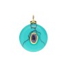 Approx 15.7x20.5mm Stone Cubic Zirconia Invisible Setting Pendant Circle Oval Round Coin Shape Gold Plated Charms