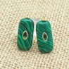 Approx 12.1x29.9mm Turkish Oblong Evil Eye Religious Islam Malachite Cubic Zirconia Gold Plated Invisible Setting Pendant