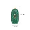 Approx 12.1x29.9mm Turkish Oblong Evil Eye Religious Islam Malachite Cubic Zirconia Gold Plated Invisible Setting Pendant