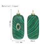 Approx 12.1x29.9mm Turkish Oblong Evil Eye Religious Islam Malachite Cubic Zirconia Gold Plated Invisible Setting Pendant