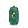 Approx 12.1x29.9mm Turkish Oblong Evil Eye Religious Islam Malachite Cubic Zirconia Gold Plated Invisible Setting Pendant