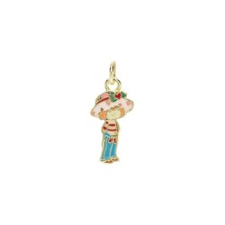 Approx 8.7x20.4mm Little Girl Gold Plated Pendant Enamel Charms Special Gift Jewelry For Women