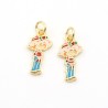 Approx 8.7x20.4mm Little Girl Gold Plated Pendant Enamel Charms Special Gift Jewelry For Women