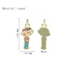 Approx 8.7x20.4mm Little Girl Gold Plated Pendant Enamel Charms Special Gift Jewelry For Women