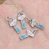 Approx 8.7x20.3mm Little Girl Pendant Silver Plated Enamel Charms For Women Jewelry Special Gift