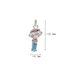 Approx 8.7x20.3mm Little Girl Pendant Silver Plated Enamel Charms For Women Jewelry Special Gift