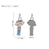Approx 8.7x20.3mm Little Girl Pendant Silver Plated Enamel Charms For Women Jewelry Special Gift