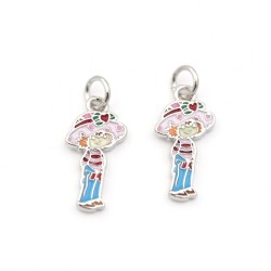 Approx 8.7x20.3mm Little Girl Pendant Silver Plated Enamel Charms For Women Jewelry Special Gift