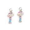Approx 8.7x20.3mm Little Girl Pendant Silver Plated Enamel Charms For Women Jewelry Special Gift