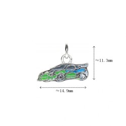 Approx 14.9x11.3mm Pendant Enamel Silver Plated Car Charms Special Gift For Women Jewelry