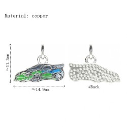 Approx 14.9x11.3mm Pendant Enamel Silver Plated Car Charms Special Gift For Women Jewelry