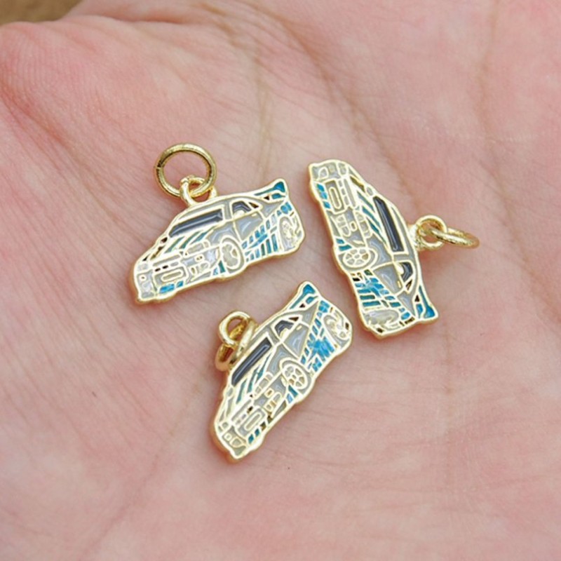 Approx 15.6x12.7mm Enamel Gold Plated Car Pendant Charms Jewelry For Women Special Gift