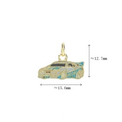 Approx 15.6x12.7mm Enamel Gold Plated Car Pendant Charms Jewelry For Women Special Gift