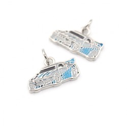 Approx 15.8x12.4mm Silver Plated Pendant Car Enamel Charms Jewelry For Women Special Gift