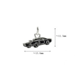 Approx 15.6x11.5mm Enamel Silver Plated Pendant Car Charms Special Gift Jewelry For Women