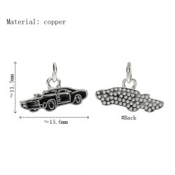 Approx 15.6x11.5mm Enamel Silver Plated Pendant Car Charms Special Gift Jewelry For Women