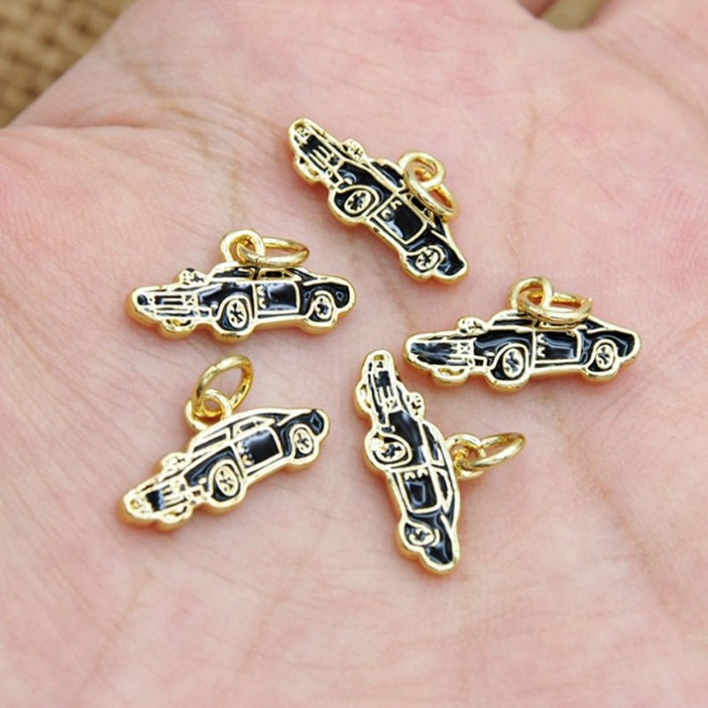Approx 15.1x12.4mm Gold Plated Enamel Pendant Car Charms Special Gift Jewelry For Women