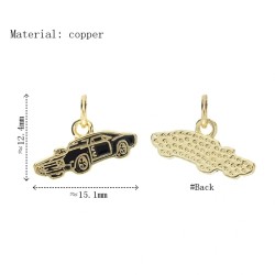 Approx 15.1x12.4mm Gold Plated Enamel Pendant Car Charms Special Gift Jewelry For Women