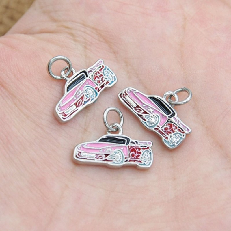 Approx 15.8x12.7mm Enamel Silver Plated Car Pendant Charms Special Gift Jewelry For Women