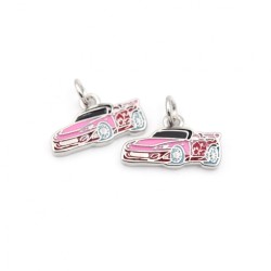 Approx 15.8x12.7mm Enamel Silver Plated Car Pendant Charms Special Gift Jewelry For Women