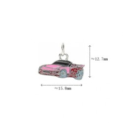 Approx 15.8x12.7mm Enamel Silver Plated Car Pendant Charms Special Gift Jewelry For Women