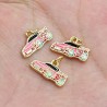 Approx 15.8x12.7mm Gold Plated Enamel Car Pendant Charms Jewelry Special Gift For Women