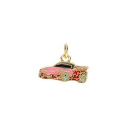 Approx 15.8x12.7mm Gold Plated Enamel Car Pendant Charms Jewelry Special Gift For Women