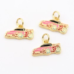 Approx 15.8x12.7mm Gold Plated Enamel Car Pendant Charms Jewelry Special Gift For Women