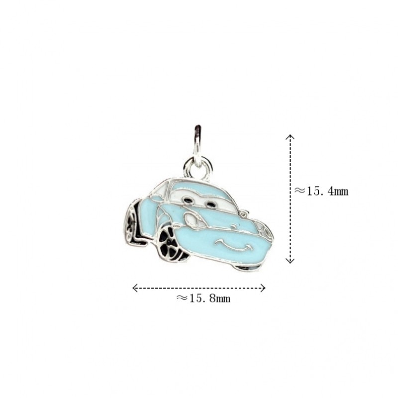 Approx 15.8x15.4mm Silver Plated Car Pendant Enamel Charms Jewelry For Women Special Gift